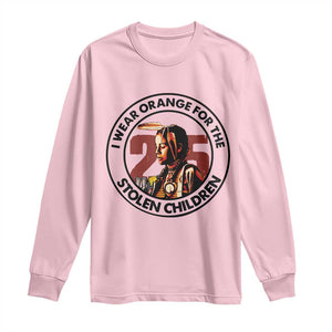 I Wear Orange For The 215 Stolen Children Long Sleeve Shirt Indigenous Girl Orange Shirt Day TS02 Light Pink Print Your Wear