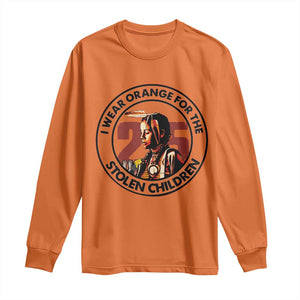 I Wear Orange For The 215 Stolen Children Long Sleeve Shirt Indigenous Girl Orange Shirt Day TS02 Orange Print Your Wear