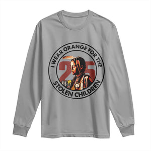 I Wear Orange For The 215 Stolen Children Long Sleeve Shirt Indigenous Girl Orange Shirt Day TS02 Sport Gray Print Your Wear