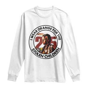 I Wear Orange For The 215 Stolen Children Long Sleeve Shirt Indigenous Girl Orange Shirt Day TS02 White Print Your Wear