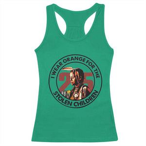 I Wear Orange For The 215 Stolen Children Racerback Tank Top Indigenous Girl Orange Shirt Day TS02 Irish Green Print Your Wear