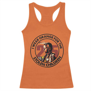 I Wear Orange For The 215 Stolen Children Racerback Tank Top Indigenous Girl Orange Shirt Day TS02 Orange Print Your Wear