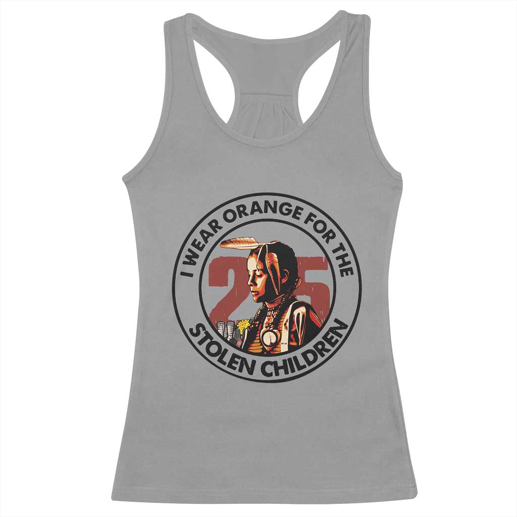 I Wear Orange For The 215 Stolen Children Racerback Tank Top Indigenous Girl Orange Shirt Day TS02 Sport Gray Print Your Wear