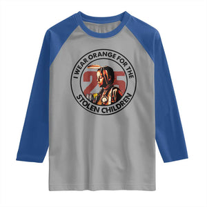 I Wear Orange For The 215 Stolen Children Raglan Shirt Indigenous Girl Orange Shirt Day TS02 Sport Gray Royal Print Your Wear