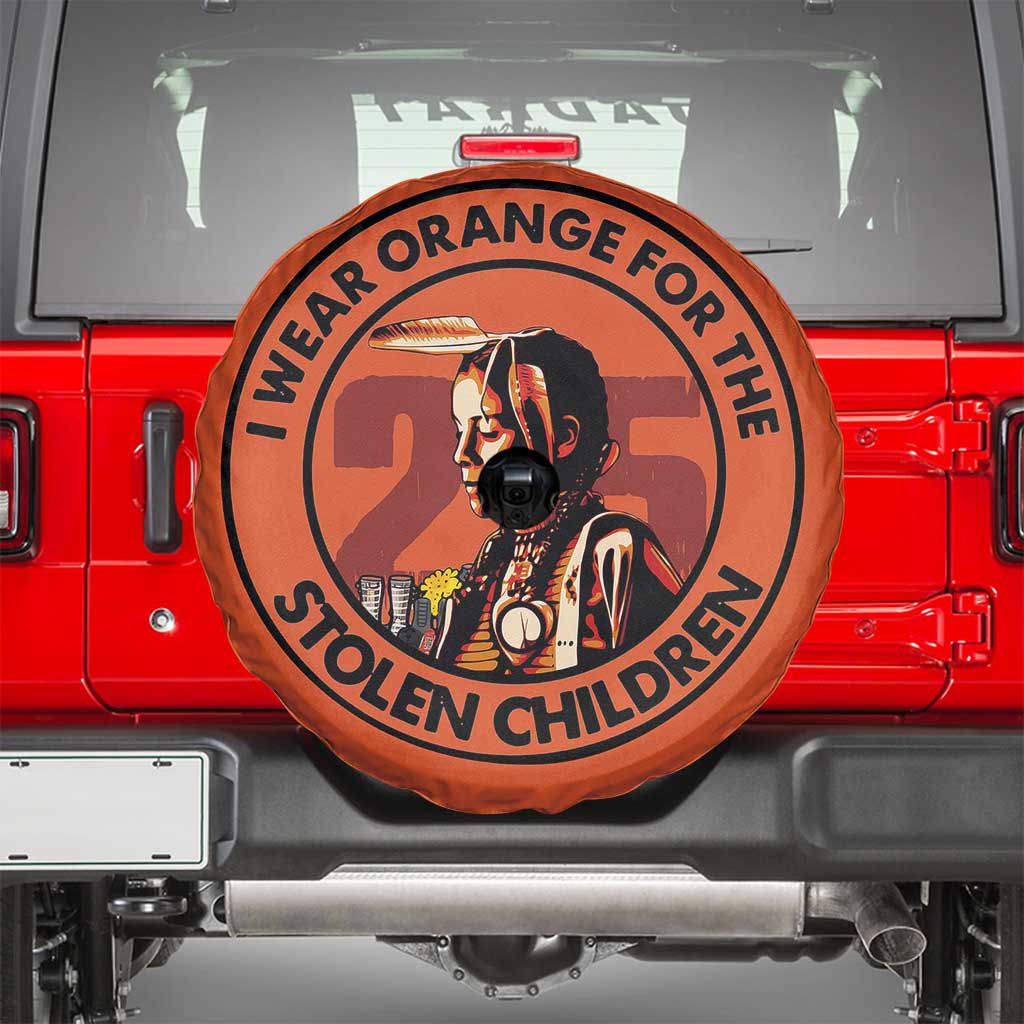 I Wear Orange For The 215 Stolen Children Spare Tire Cover Indigenous Girl Orange Shirt Day TS02 Orange Print Your Wear