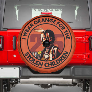 I Wear Orange For The 215 Stolen Children Spare Tire Cover Indigenous Girl Orange Shirt Day TS02 Orange Print Your Wear