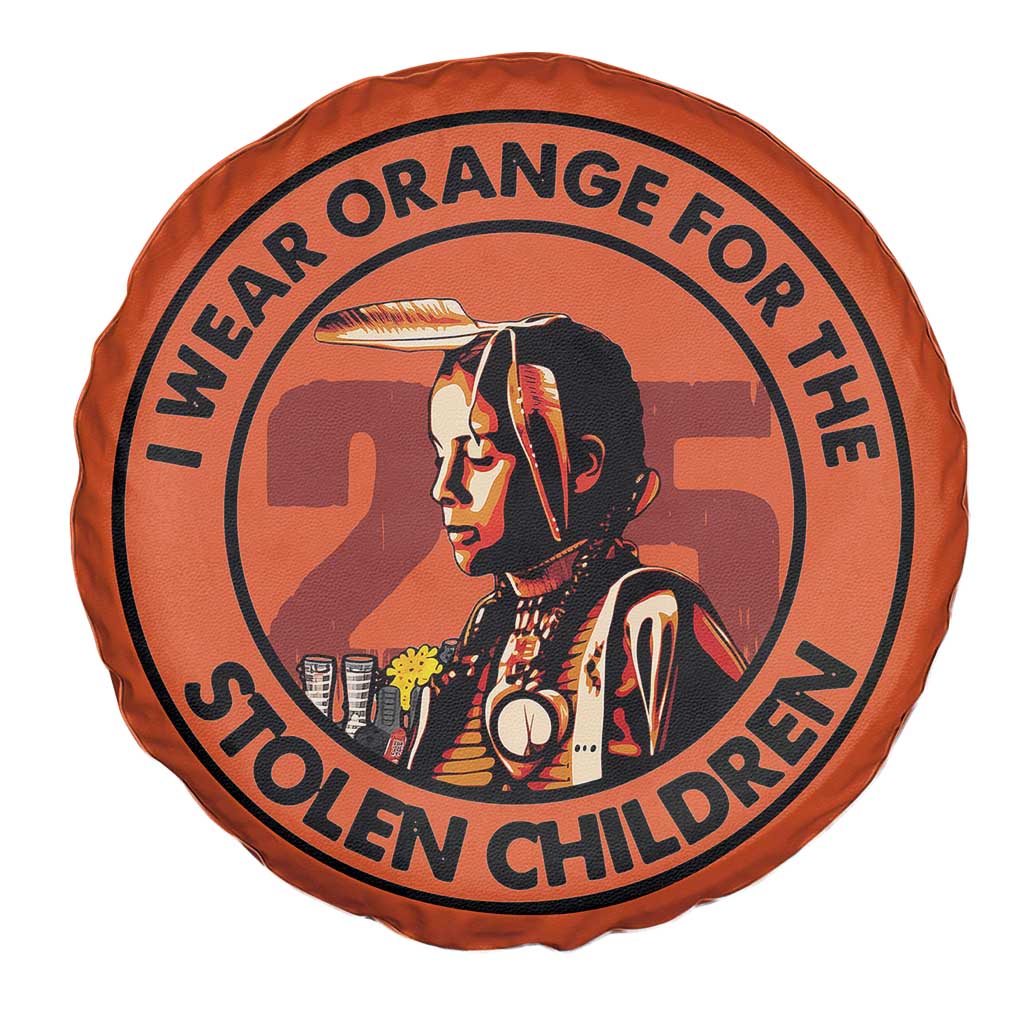 I Wear Orange For The 215 Stolen Children Spare Tire Cover Indigenous Girl Orange Shirt Day TS02 Print Your Wear