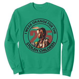 I Wear Orange For The 215 Stolen Children Sweatshirt Indigenous Girl Orange Shirt Day TS02 Irish Green Print Your Wear