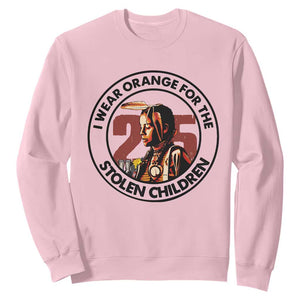 I Wear Orange For The 215 Stolen Children Sweatshirt Indigenous Girl Orange Shirt Day TS02 Light Pink Print Your Wear