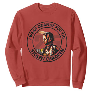 I Wear Orange For The 215 Stolen Children Sweatshirt Indigenous Girl Orange Shirt Day TS02 Red Print Your Wear