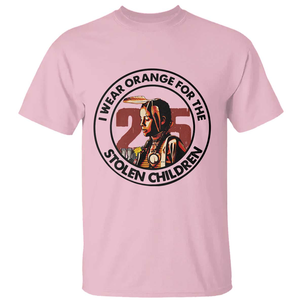 I Wear Orange For The 215 Stolen Children T Shirt Indigenous Girl Orange Shirt Day TS02 Light Pink Print Your Wear