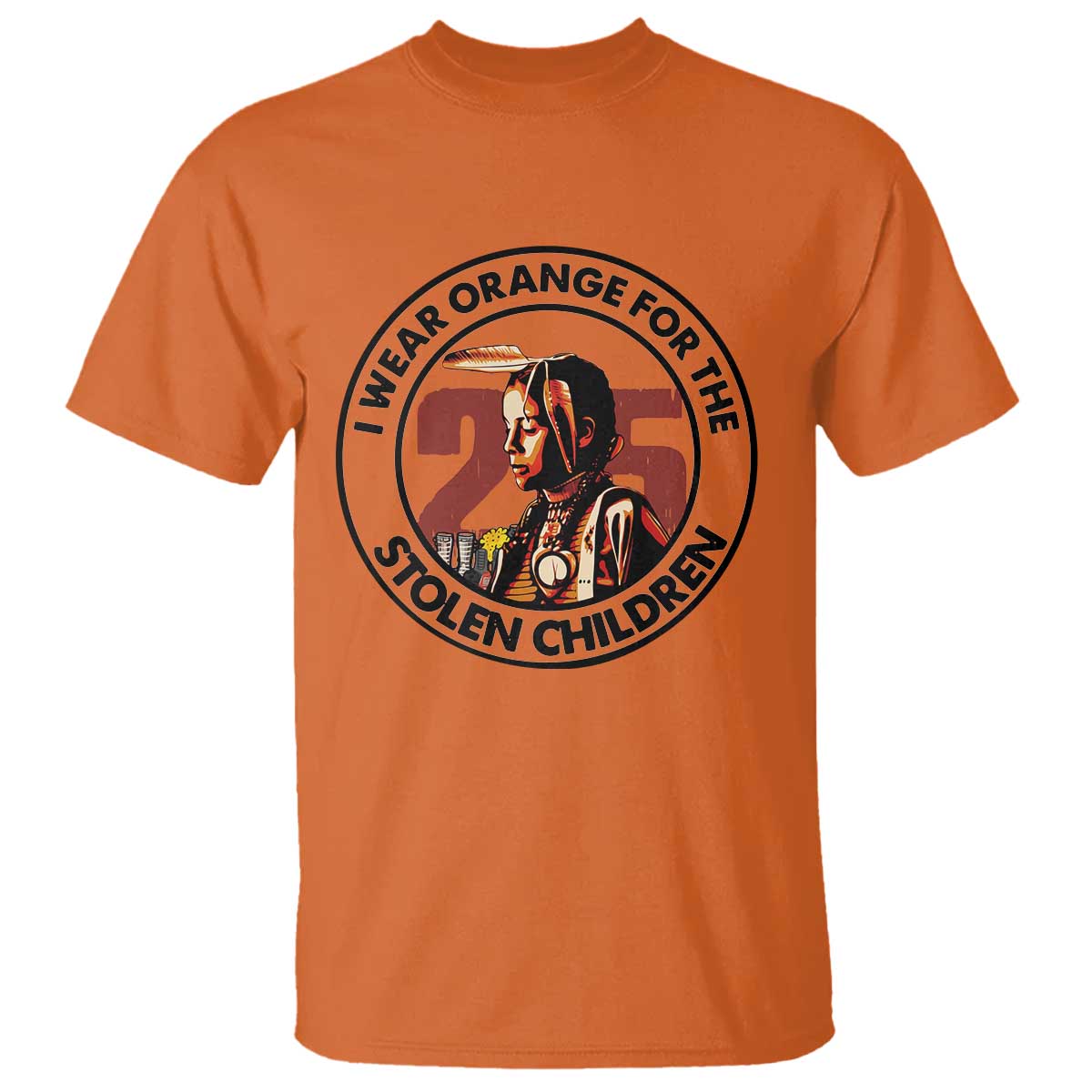 I Wear Orange For The 215 Stolen Children T Shirt Indigenous Girl Orange Shirt Day TS02 Orange Print Your Wear