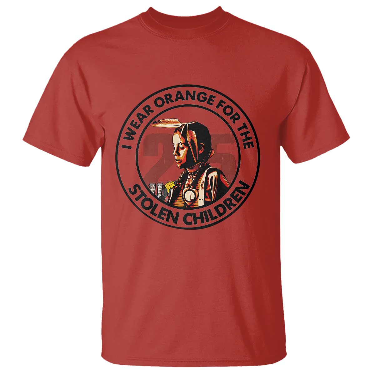 I Wear Orange For The 215 Stolen Children T Shirt Indigenous Girl Orange Shirt Day TS02 Red Print Your Wear