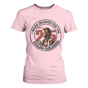 I Wear Orange For The 215 Stolen Children T Shirt For Women Indigenous Girl Orange Shirt Day TS02 Light Pink Print Your Wear