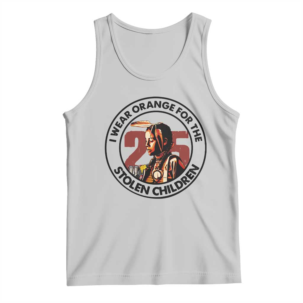 I Wear Orange For The 215 Stolen Children Tank Top Indigenous Girl Orange Shirt Day TS02 Ash Print Your Wear