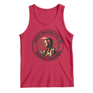 I Wear Orange For The 215 Stolen Children Tank Top Indigenous Girl Orange Shirt Day TS02 Red Print Your Wear