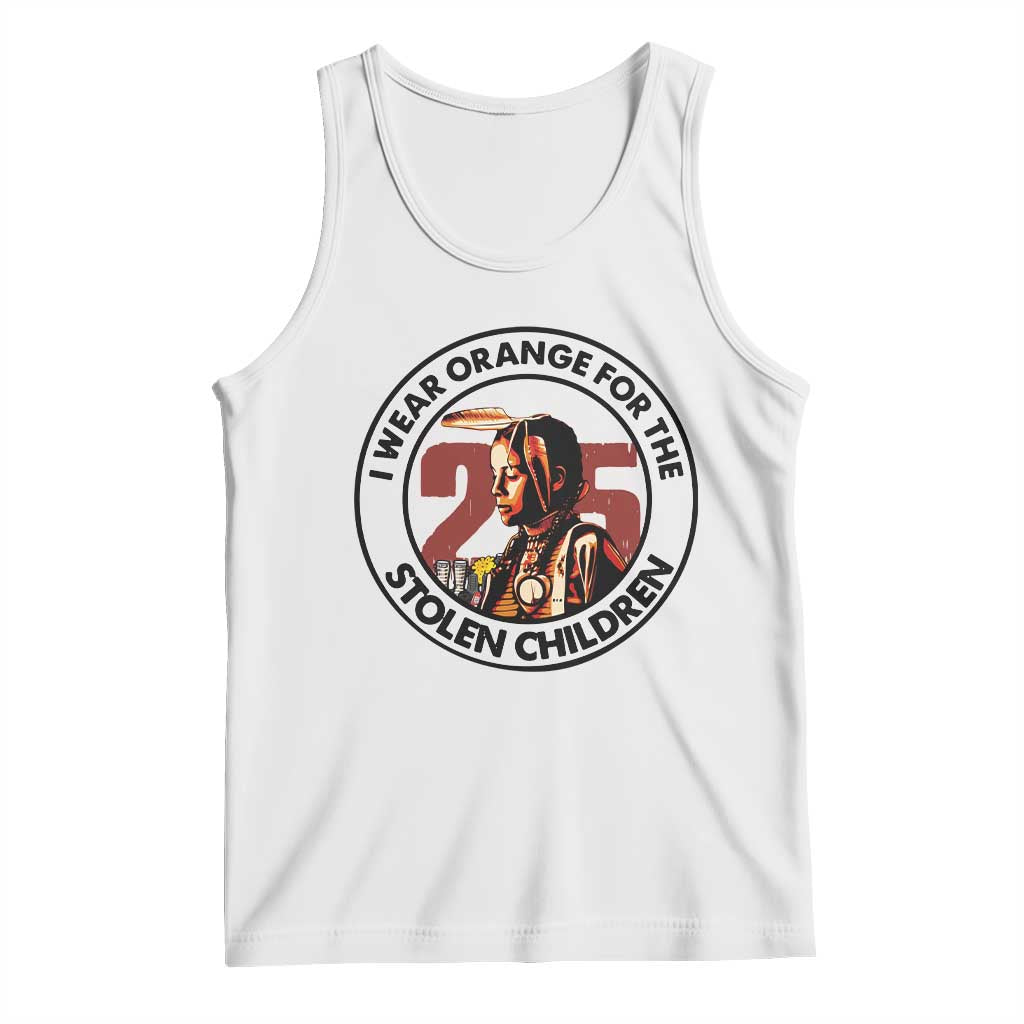 I Wear Orange For The 215 Stolen Children Tank Top Indigenous Girl Orange Shirt Day TS02 White Print Your Wear