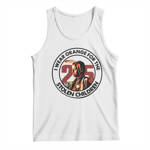 I Wear Orange For The 215 Stolen Children Tank Top Indigenous Girl Orange Shirt Day TS02 White Print Your Wear