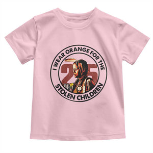 I Wear Orange For The 215 Stolen Children Toddler T Shirt Indigenous Girl Orange Shirt Day TS02 Light Pink Print Your Wear