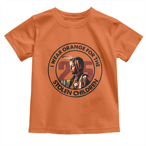 I Wear Orange For The 215 Stolen Children Toddler T Shirt Indigenous Girl Orange Shirt Day TS02 Orange Print Your Wear