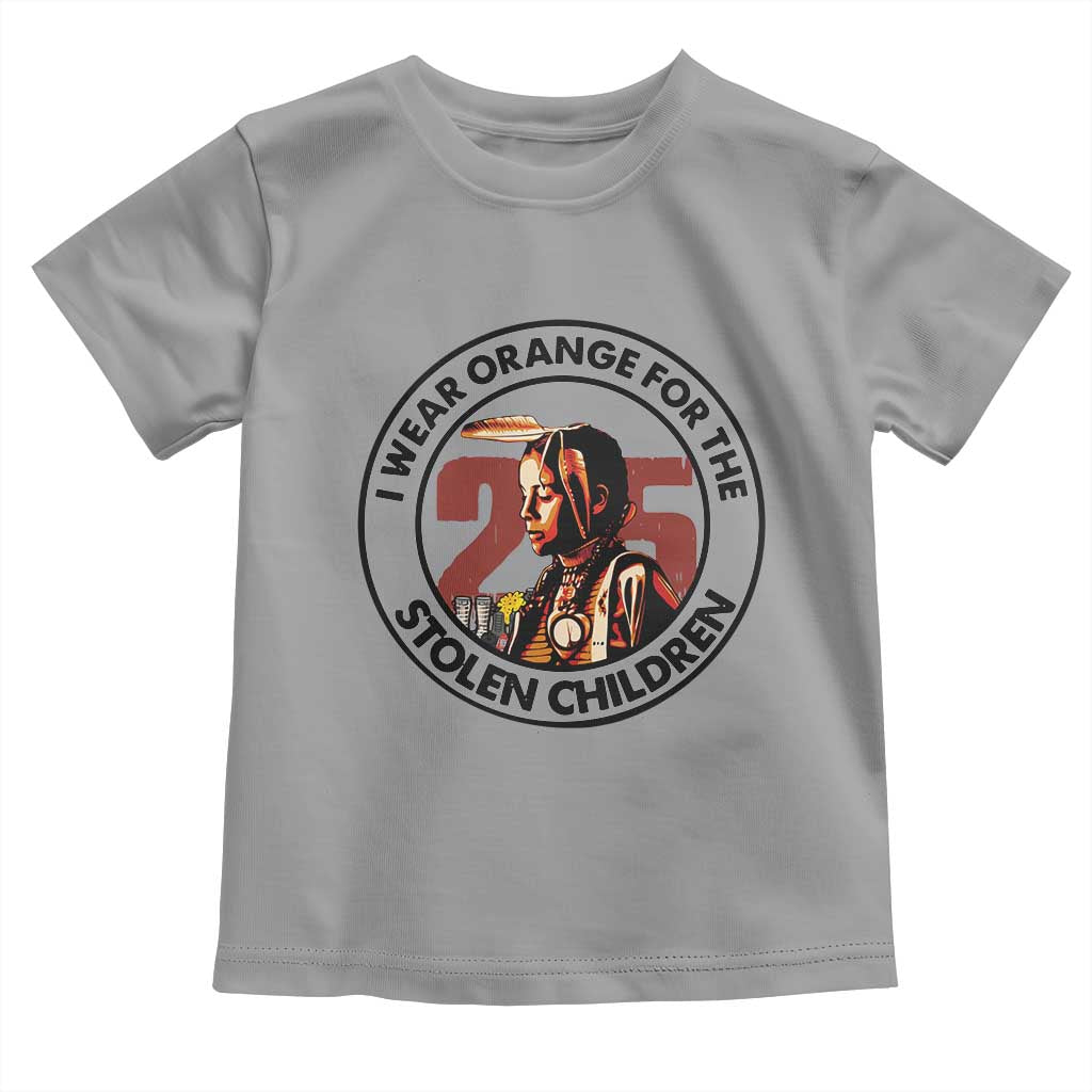 I Wear Orange For The 215 Stolen Children Toddler T Shirt Indigenous Girl Orange Shirt Day TS02 Sport Gray Print Your Wear
