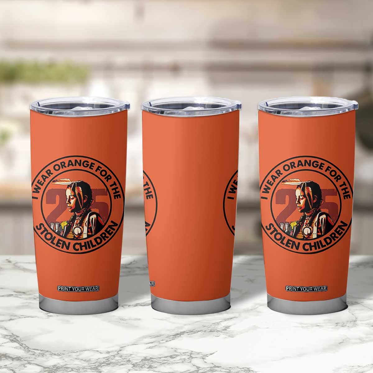 I Wear Orange For The 215 Stolen Children Tumbler Cup Indigenous Girl Orange Shirt Day TS02 Print Your Wear