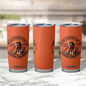 I Wear Orange For The 215 Stolen Children Tumbler Cup Indigenous Girl Orange Shirt Day TS02 Print Your Wear