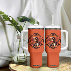 I Wear Orange For The 215 Stolen Children Tumbler With Handle Indigenous Girl Orange Shirt Day TS02 Print Your Wear