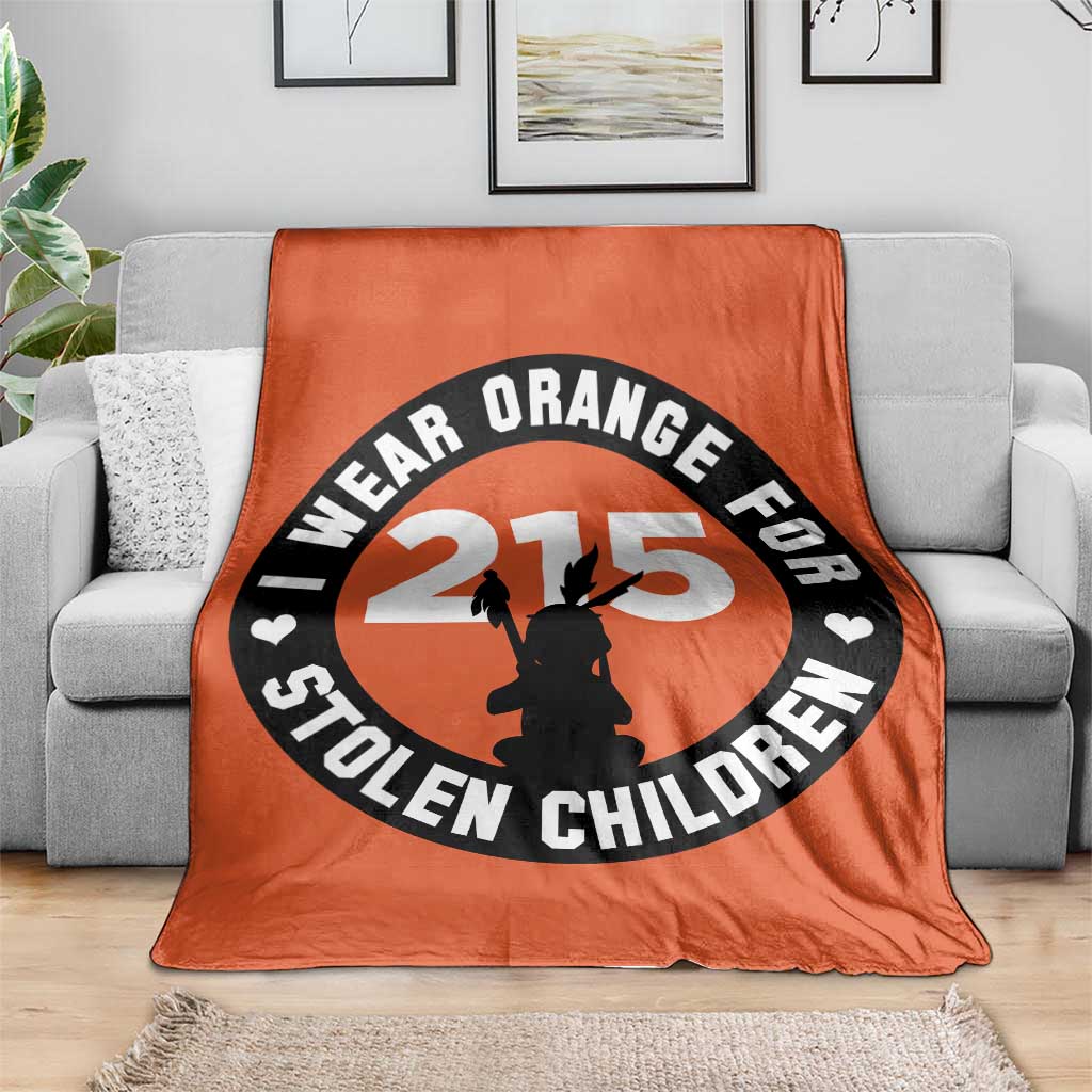 Orange Shirt Day 215 Memorial Throw Blanket I Wear Orange For Stolen Children Indigenous Tribute TS02 Print Your Wear