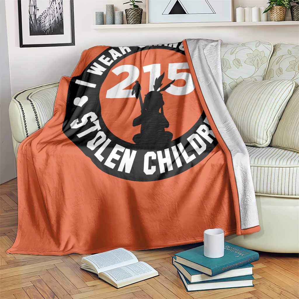 Orange Shirt Day 215 Memorial Throw Blanket I Wear Orange For Stolen Children Indigenous Tribute TS02 Print Your Wear