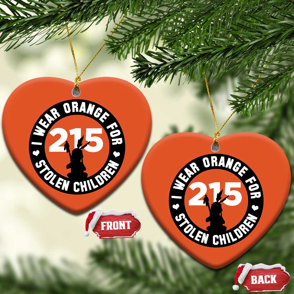 Orange Shirt Day 215 Memorial Christmas Ceramic Ornament I Wear Orange For Stolen Children Indigenous Tribute TS02 Heart Orange Print Your Wear