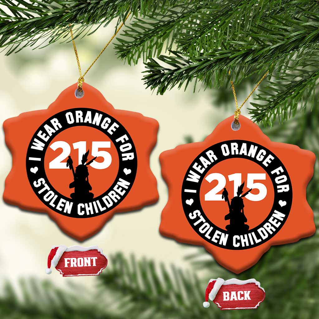 Orange Shirt Day 215 Memorial Christmas Ceramic Ornament I Wear Orange For Stolen Children Indigenous Tribute TS02 Snow Flake Orange Print Your Wear