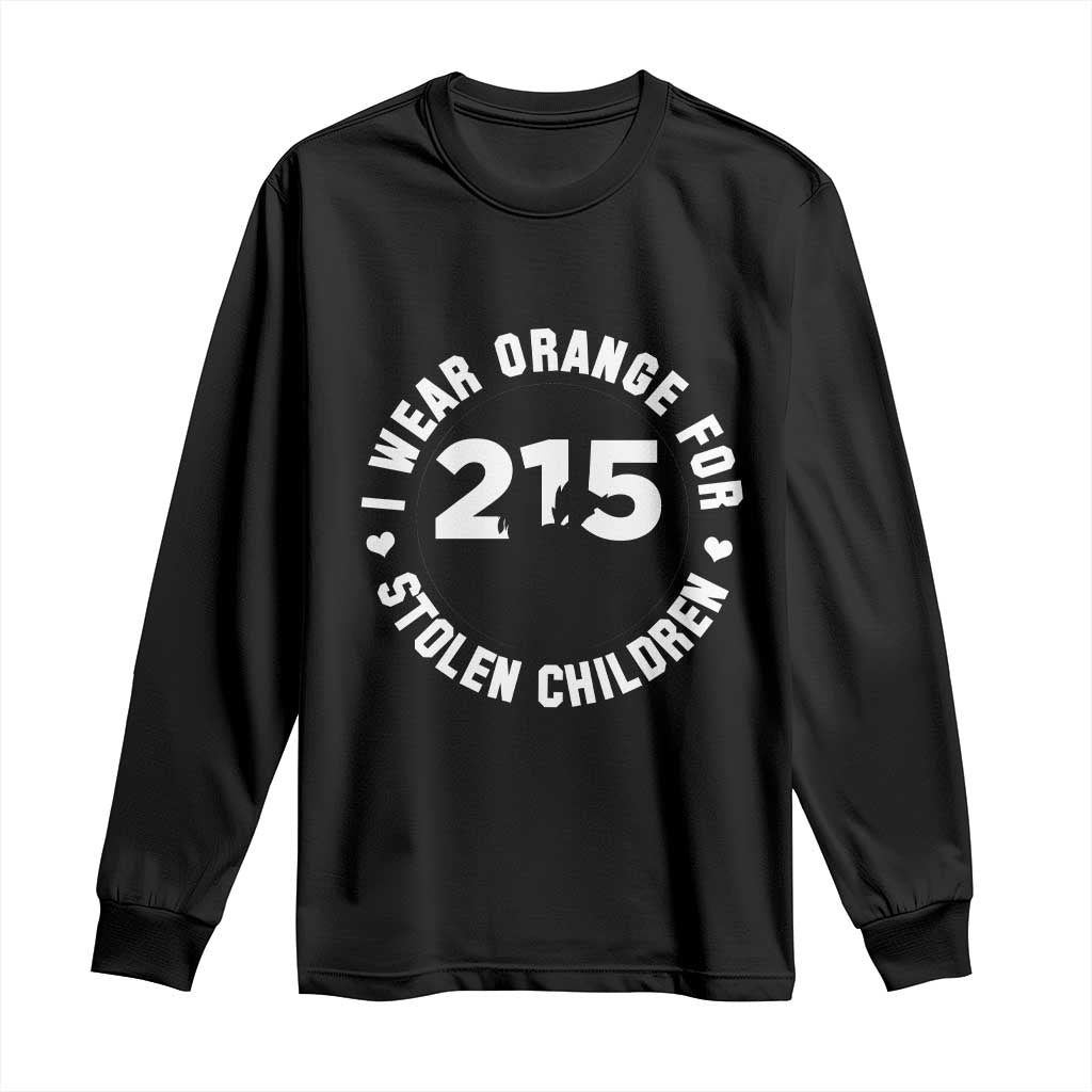 Orange Shirt Day 215 Memorial Long Sleeve Shirt I Wear Orange For Stolen Children Indigenous Tribute TS02 Black Print Your Wear