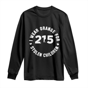 Orange Shirt Day 215 Memorial Long Sleeve Shirt I Wear Orange For Stolen Children Indigenous Tribute TS02 Black Print Your Wear