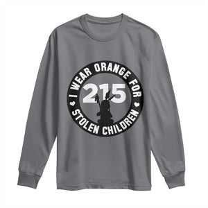 Orange Shirt Day 215 Memorial Long Sleeve Shirt I Wear Orange For Stolen Children Indigenous Tribute TS02 Charcoal Print Your Wear