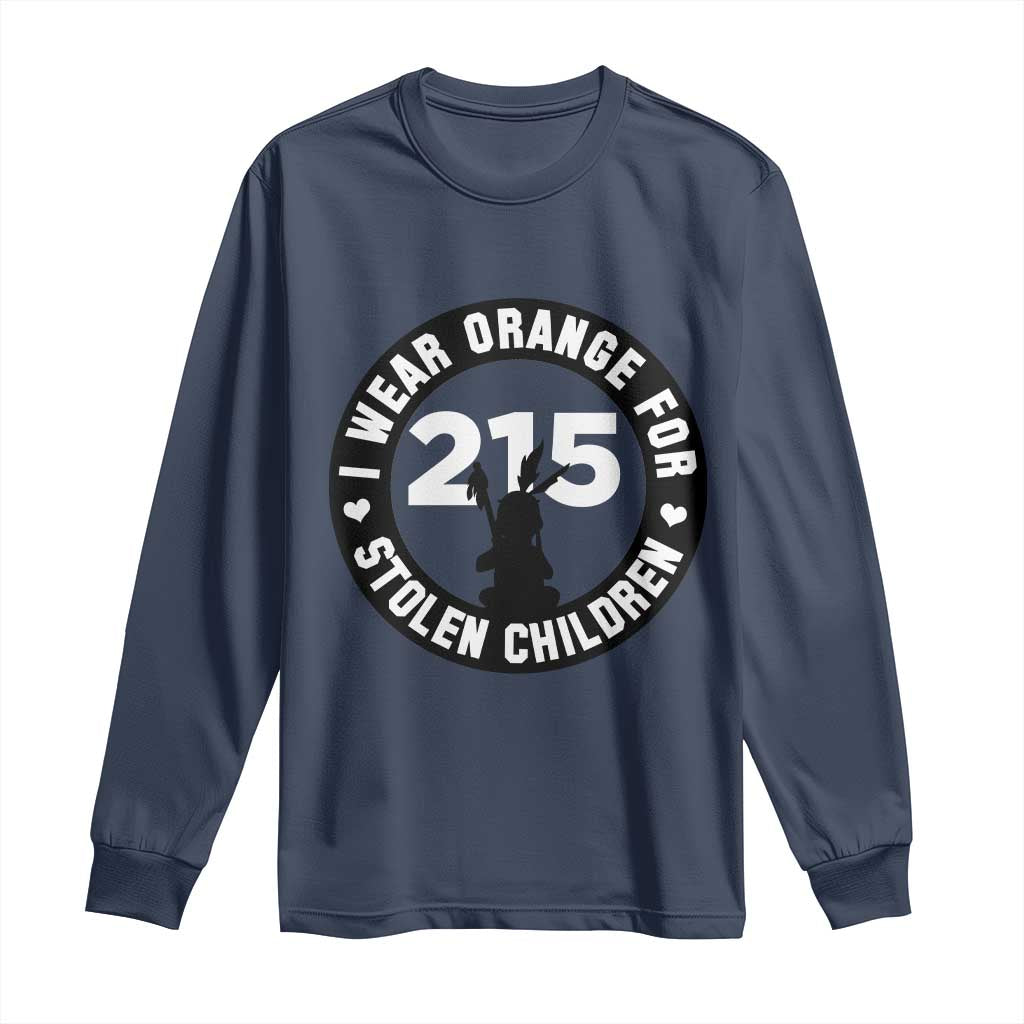 Orange Shirt Day 215 Memorial Long Sleeve Shirt I Wear Orange For Stolen Children Indigenous Tribute TS02 Navy Print Your Wear