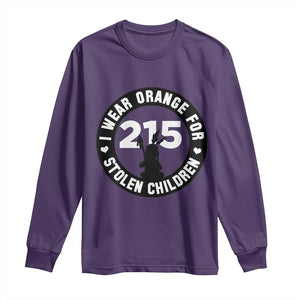 Orange Shirt Day 215 Memorial Long Sleeve Shirt I Wear Orange For Stolen Children Indigenous Tribute TS02 Purple Print Your Wear