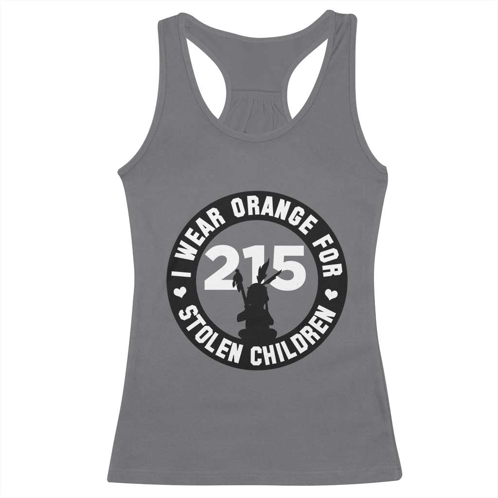 Orange Shirt Day 215 Memorial Racerback Tank Top I Wear Orange For Stolen Children Indigenous Tribute TS02 Charcoal Print Your Wear