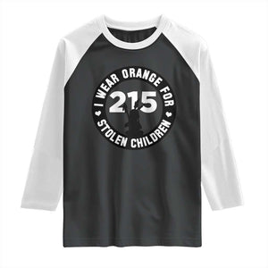 Orange Shirt Day 215 Memorial Raglan Shirt I Wear Orange For Stolen Children Indigenous Tribute TS02 Black White Print Your Wear