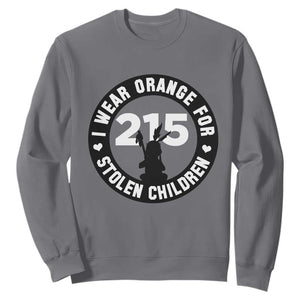 Orange Shirt Day 215 Memorial Sweatshirt I Wear Orange For Stolen Children Indigenous Tribute TS02 Charcoal Print Your Wear
