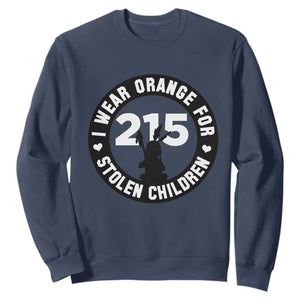 Orange Shirt Day 215 Memorial Sweatshirt I Wear Orange For Stolen Children Indigenous Tribute TS02 Navy Print Your Wear