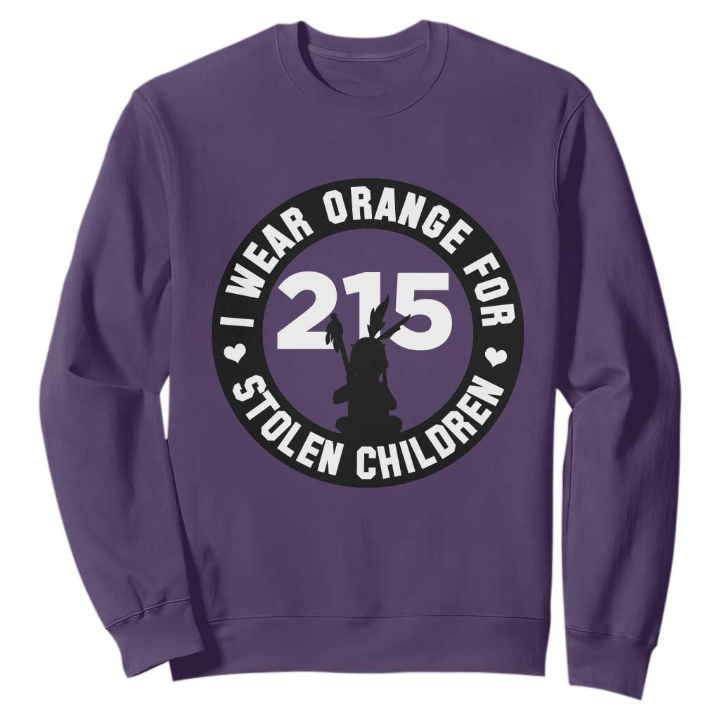 Orange Shirt Day 215 Memorial Sweatshirt I Wear Orange For Stolen Children Indigenous Tribute TS02 Purple Print Your Wear