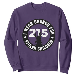 Orange Shirt Day 215 Memorial Sweatshirt I Wear Orange For Stolen Children Indigenous Tribute TS02 Purple Print Your Wear