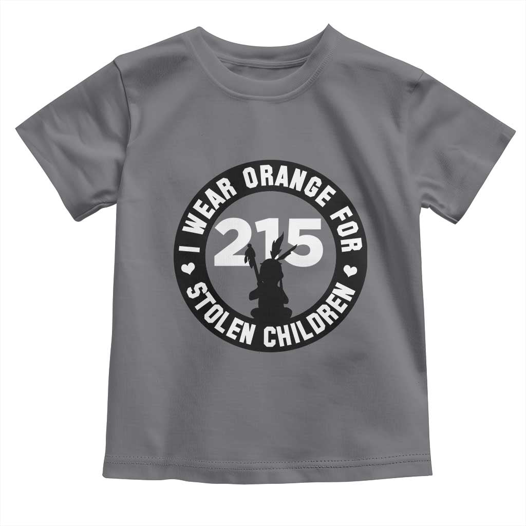 Orange Shirt Day 215 Memorial Toddler T Shirt I Wear Orange For Stolen Children Indigenous Tribute TS02 Charcoal Print Your Wear