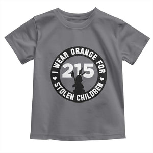 Orange Shirt Day 215 Memorial Toddler T Shirt I Wear Orange For Stolen Children Indigenous Tribute TS02 Charcoal Print Your Wear