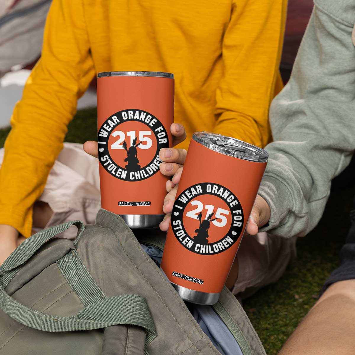 Orange Shirt Day 215 Memorial Tumbler Cup I Wear Orange For Stolen Children Indigenous Tribute TS02 Print Your Wear