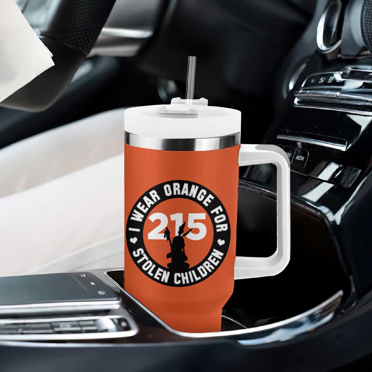 Orange Shirt Day 215 Memorial Tumbler With Handle I Wear Orange For Stolen Children Indigenous Tribute TS02 Print Your Wear