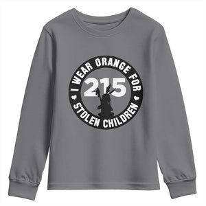 Orange Shirt Day 215 Memorial Youth Sweatshirt I Wear Orange For Stolen Children Indigenous Tribute TS02 Charcoal Print Your Wear