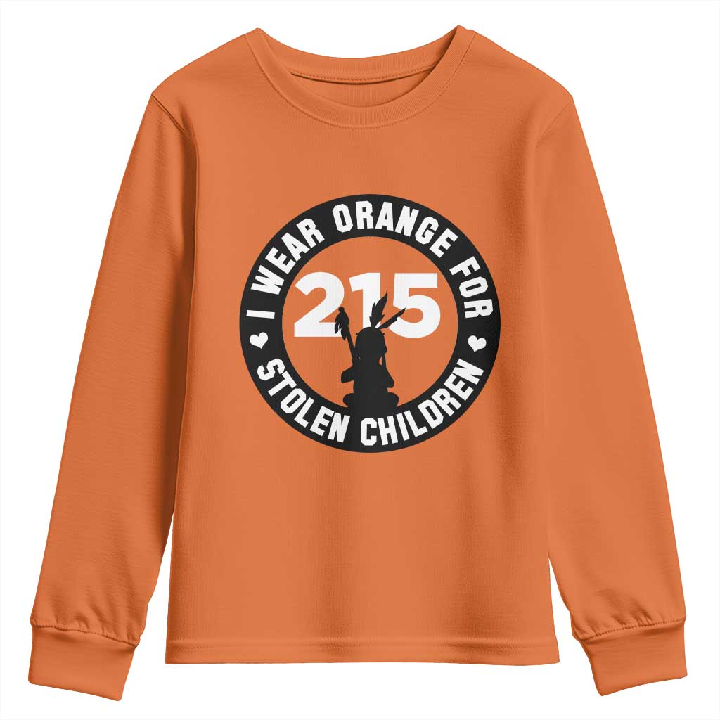 Orange Shirt Day 215 Memorial Youth Sweatshirt I Wear Orange For Stolen Children Indigenous Tribute TS02 Orange Print Your Wear