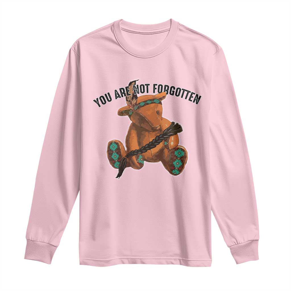 Orange Shirt Day Memorial Bear Long Sleeve Shirt You Are Not Forgotten Stolen Children Tribute TS02 Light Pink Print Your Wear